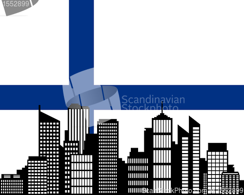 Image of City and flag of Finland