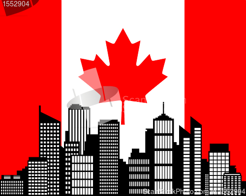 Image of City and flag of Canada