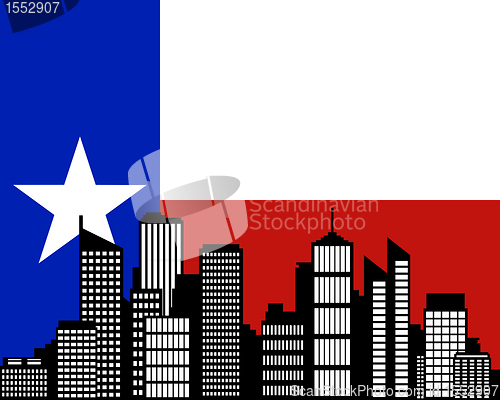 Image of City and flag of Texas