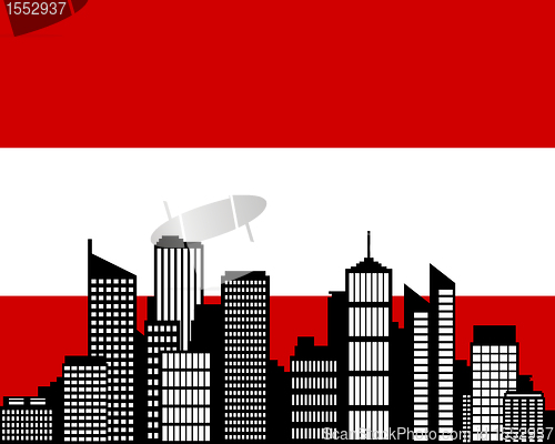 Image of City and flag of Austria