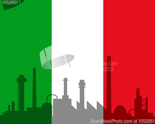 Image of Industry and flag of Italy