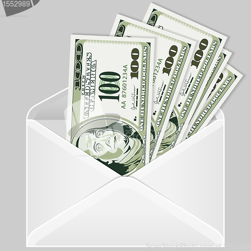 Image of Open the Envelope with Dollar Bills