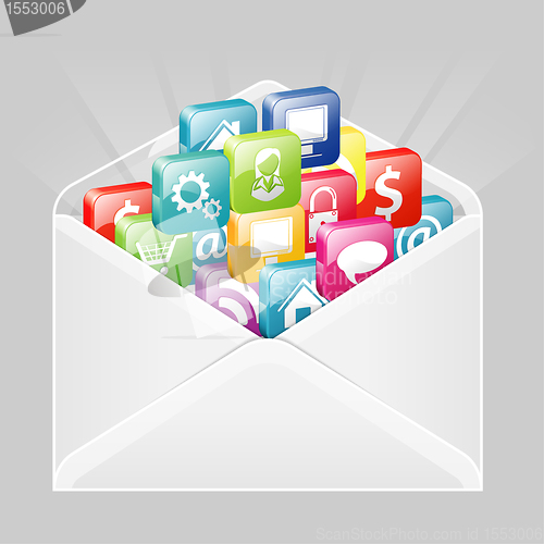 Image of Envelope with Set of Icons