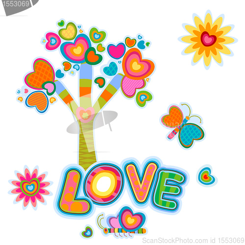 Image of love retro tree