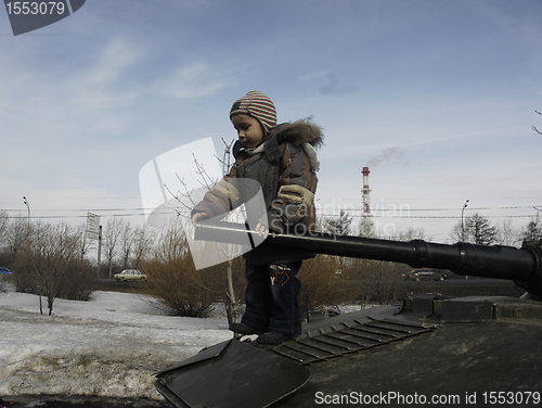 Image of Kid on a tank