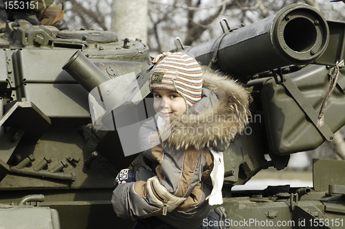 Image of Kid on a tank