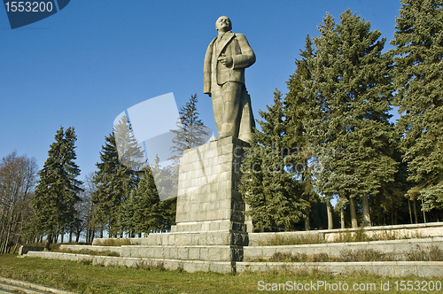 Image of Lenin. The monument in the Dubna city. Russia