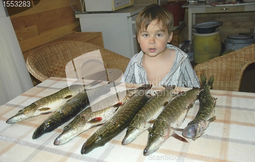 Image of Little boy with fish