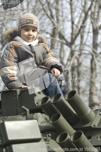 Image of Kid on a tank