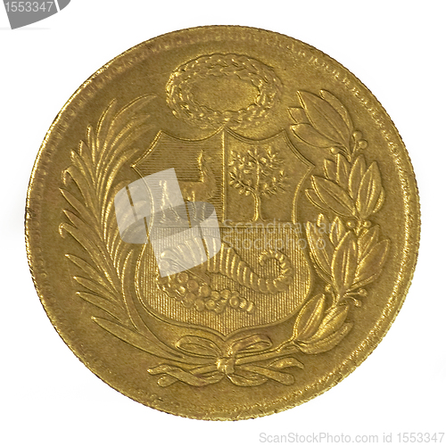 Image of Coin. Un Sol de oro. Peru. Revers