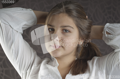 Image of Young girl studio portrait