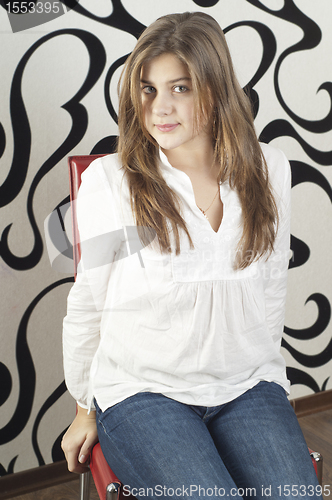 Image of Studio portrait of young girl