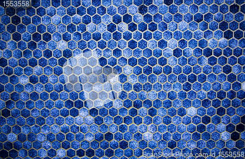 Image of Blue hexagonal ceramic mosaics