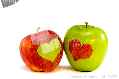 Image of two lovers apples