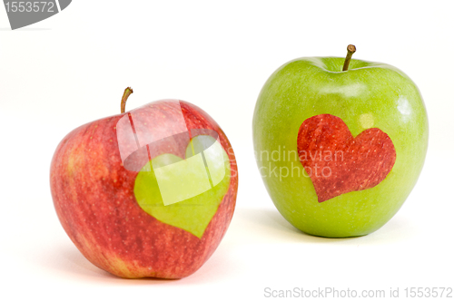 Image of two lovers apples