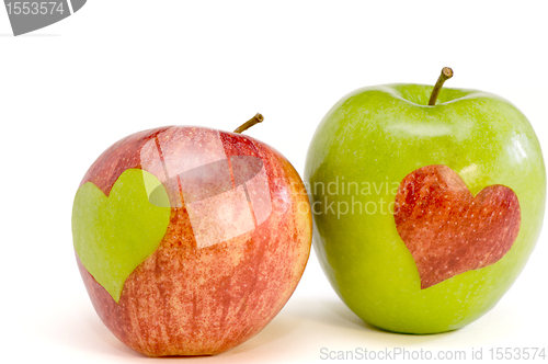 Image of two lovers apples