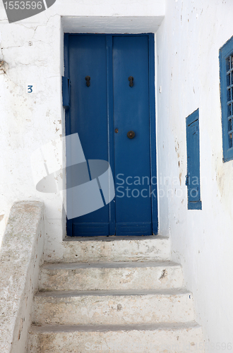 Image of Stairway in Sidi Bou Said, Tunisia