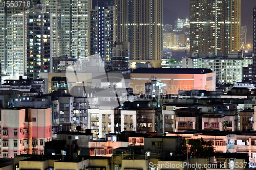 Image of crowded building at night