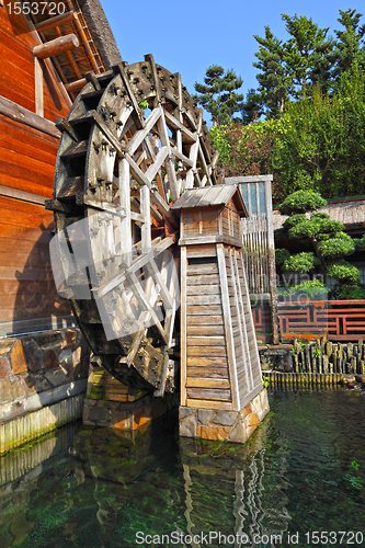 Image of wooden waterwheel