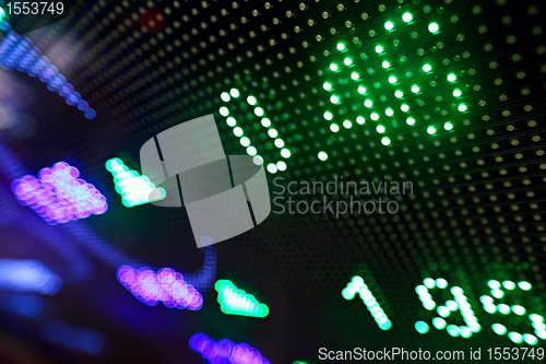 Image of stock market price display abstract