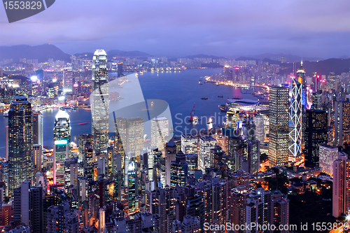 Image of hong kong city at night