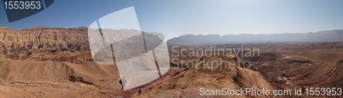 Image of Scenic desert landscape in Makhtesh Katan in Israel  