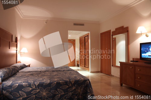 Image of Interior of a modern luxury hotel room