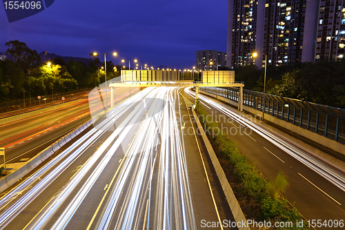 Image of highway light trails