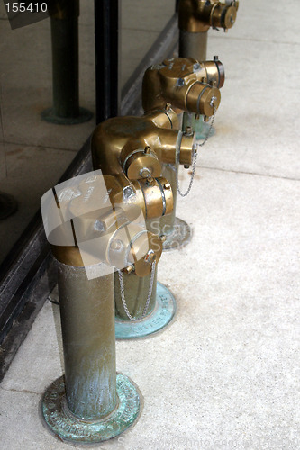 Image of Skyscrapers Fire Hydrants