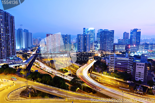 Image of modern city at night