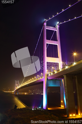 Image of Tsing Ma Bridge at night