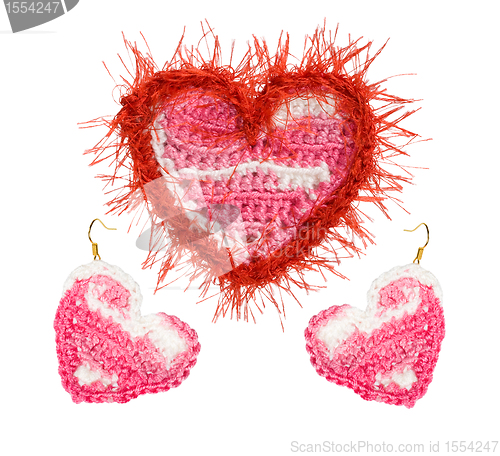 Image of A set of knitted accessories. Gift for Valentine's Day