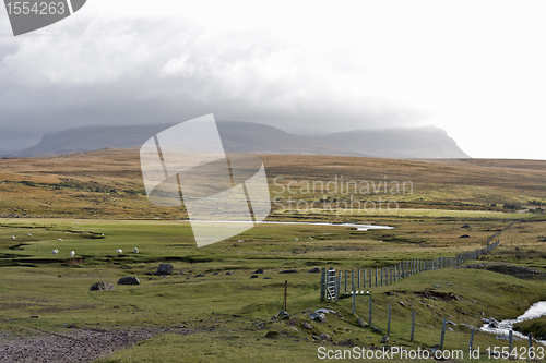 Image of scottish landscape with mountains in background