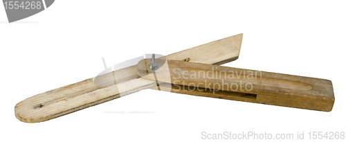 Image of wooden tool for measuring angles