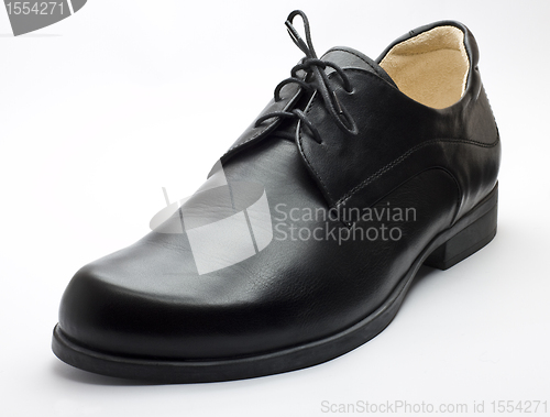 Image of Black leather shoe