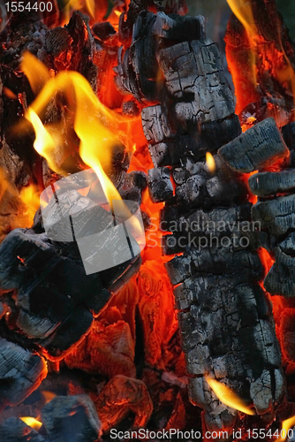 Image of close up of burning coals