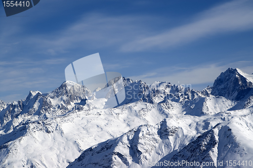 Image of View from the slope of Mount Elbrus, Caucasus Mountains.