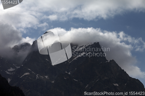 Image of Rocks in clouds