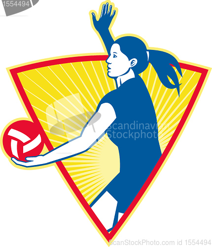 Image of Volleyball Player Serve Ball Side