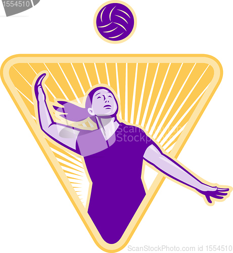 Image of Volleyball Player Serve Ball Front