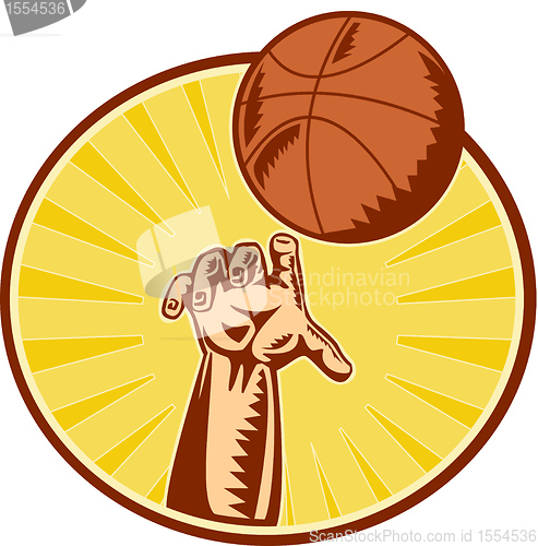 Image of Basketball Player Hand Catching Throwing Ball