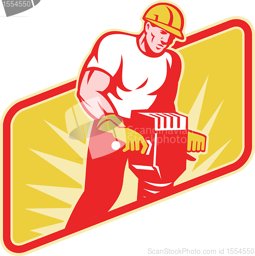 Image of Construction Worker Drilling with Jack Hammer