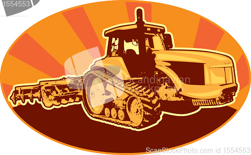 Image of tractor mechanical digger excavator retro