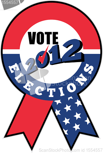Image of American election USA ribbon tick 2012