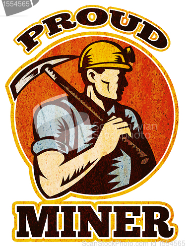 Image of coal miner pick axe retro