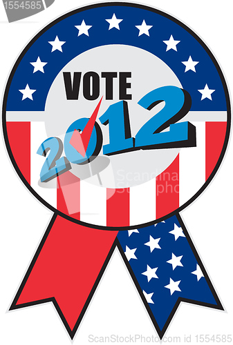 Image of American election USA ribbon tick 2012