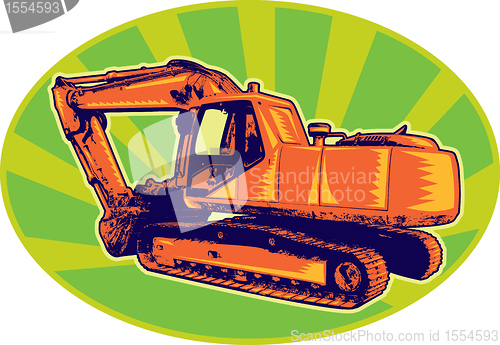 Image of mechanical digger excavator retro