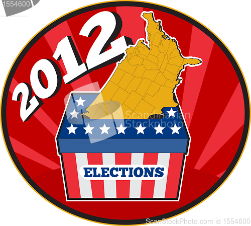 Image of American election ballot box map of USA 2012