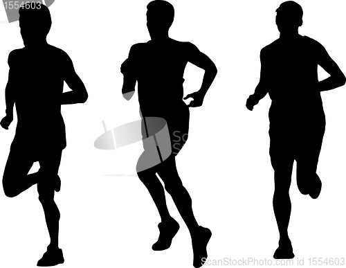 Image of marathon runner running silhouette