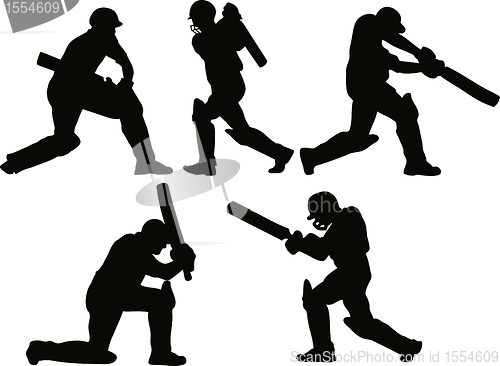 Image of cricket player batsman batting silhouette